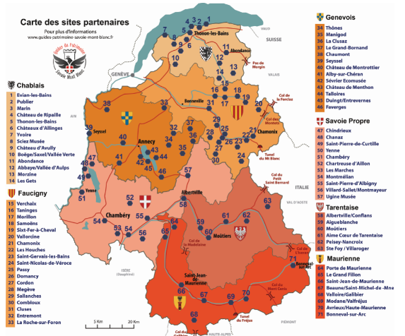 Carte Des Provinces Historiques Des Pays De Savoie En Visites Guides Psmb Guides Du Patrimoine Savoie Mont Blanc